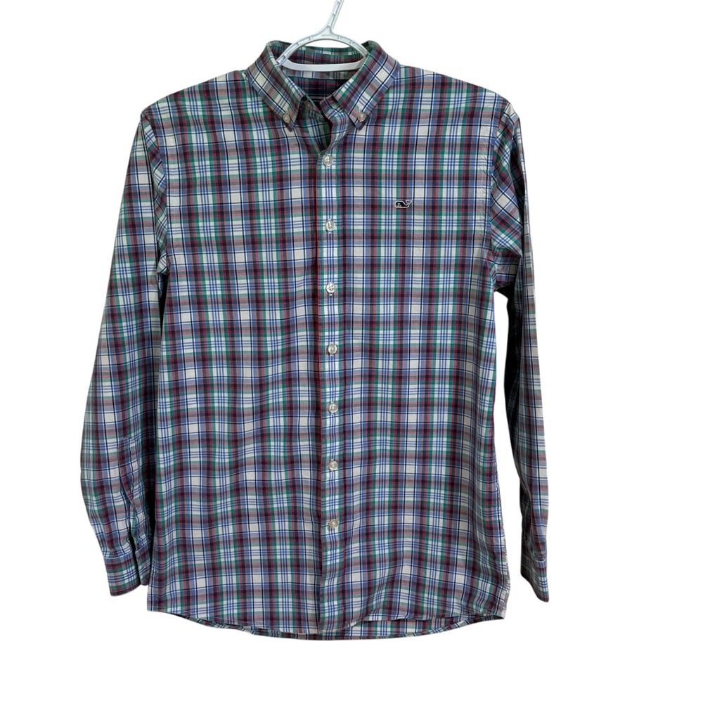 Vineyard Vines Boys L (16) Whale Logo Plaid‎ Shirt by Shep & Ian – 100% Cotton